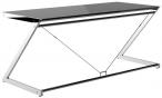 Czarne szklane biurko gabinetowe 182x76 XXL Z-Line chrome