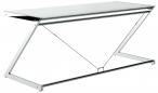 Czarne szklane biurko gabinetowe 180x76 XXL Z-Line chrome białe