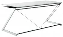 Czarne szklane biurko gabinetowe 180x76 XXL Z-Line chrome białe