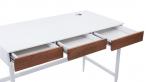 Minimalistyczne biurko białe Doris 110x55 z szufladami
