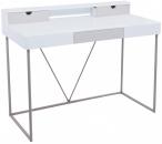 Minimalistyczne biurko białe Grace 110x50 z nadstawką