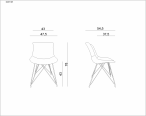 Fotel Easy B czarne klasyczne geometryczne nogi