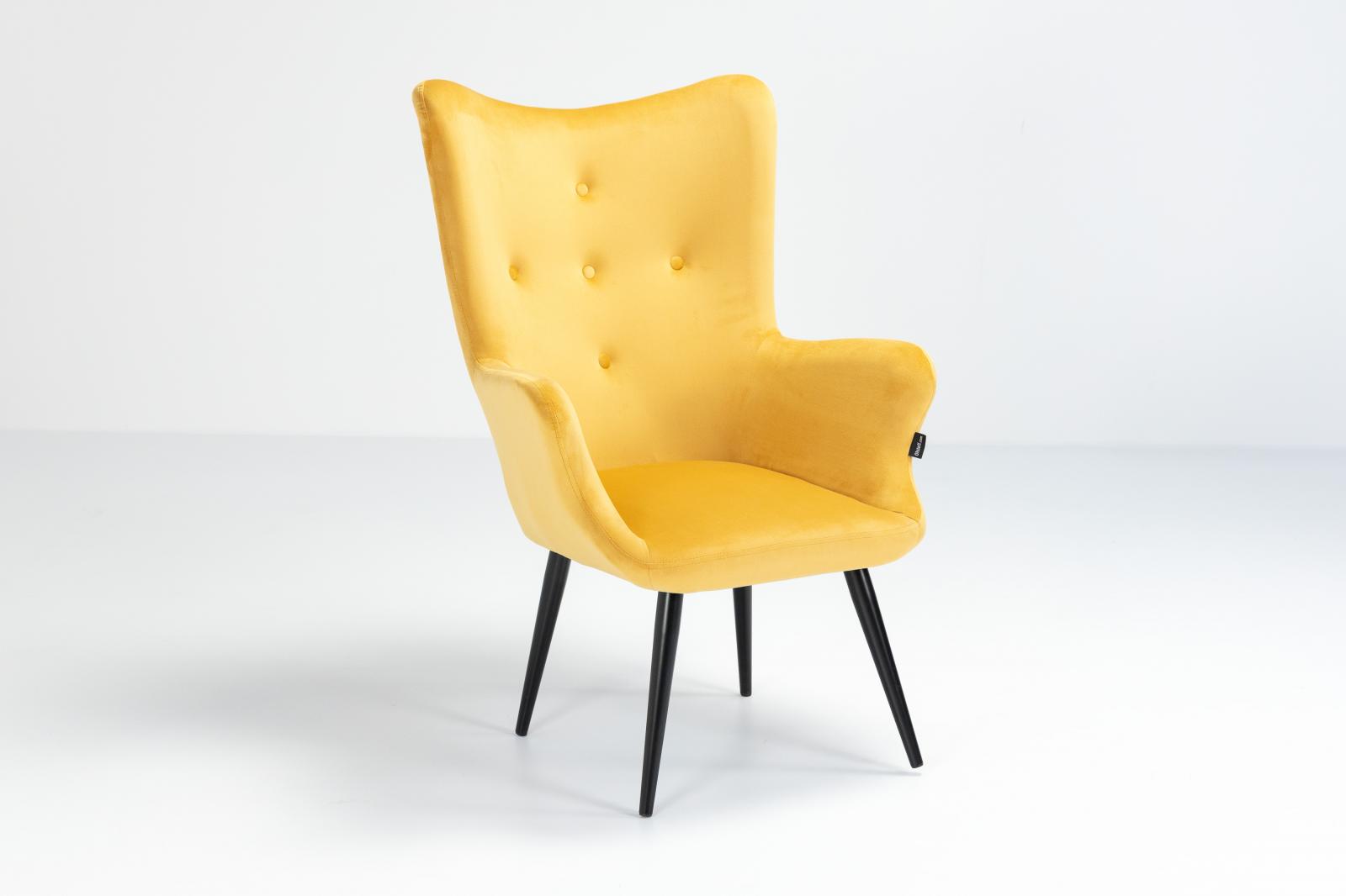 żółty fotel uszak maestro