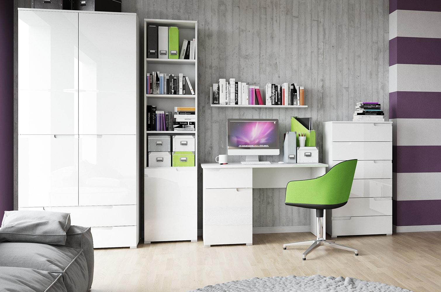 Szafa Selene 28 wysoki połysk z szufladą - aranżacja