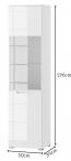 Biała witryna jedno drzwiowa 50x196cm Selene 25 biały połysk