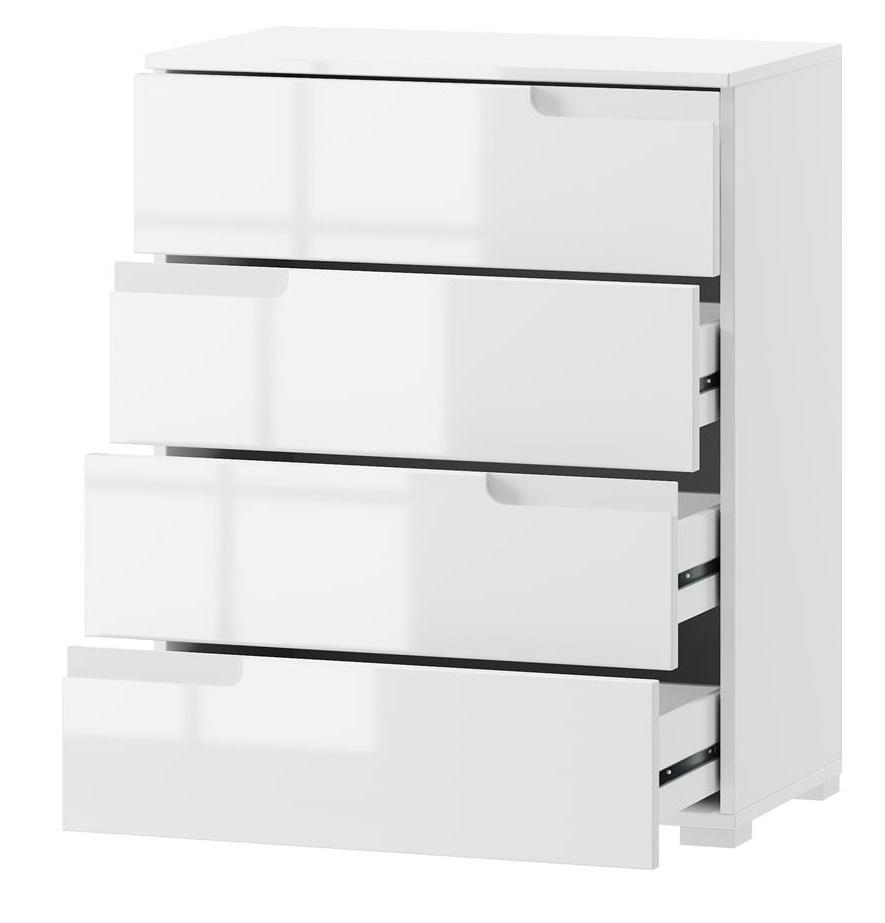 Selene 04 komoda biały połysk - z szufladami