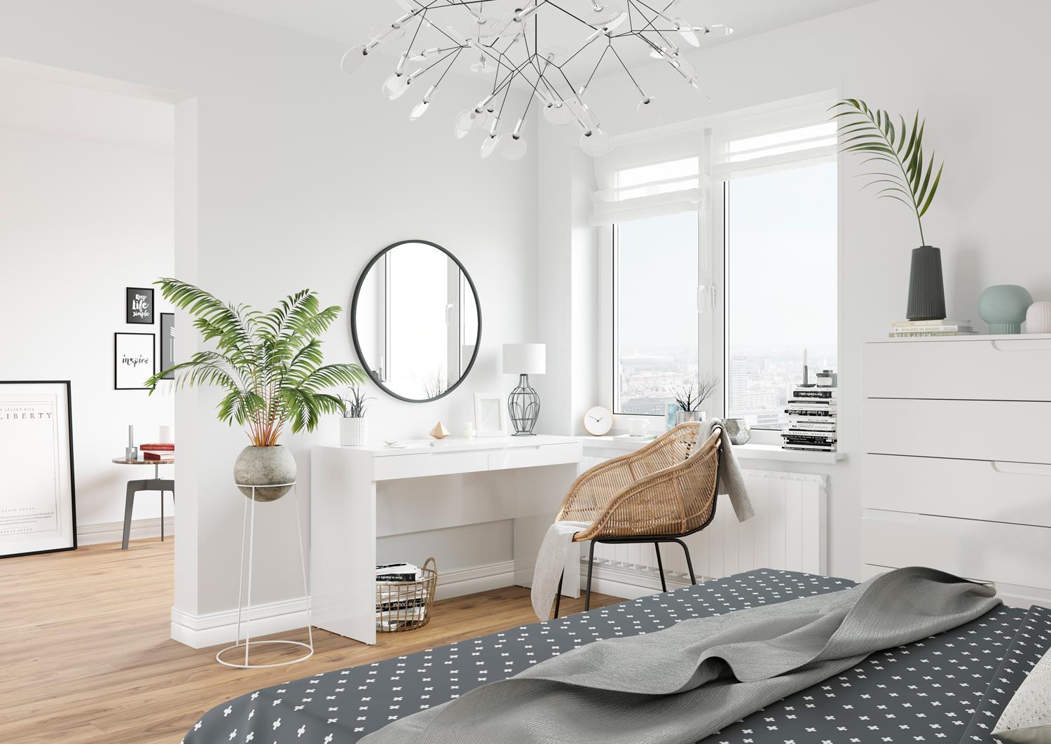 Kolekcja Selene - meble w wysokim połysku, aranżacja sypialni