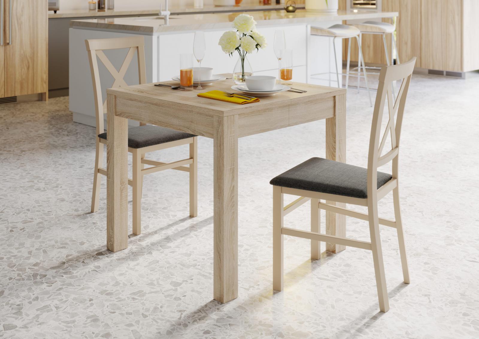 Rozkładany stół Vega 80x80 dąb sonoma - aranżacja