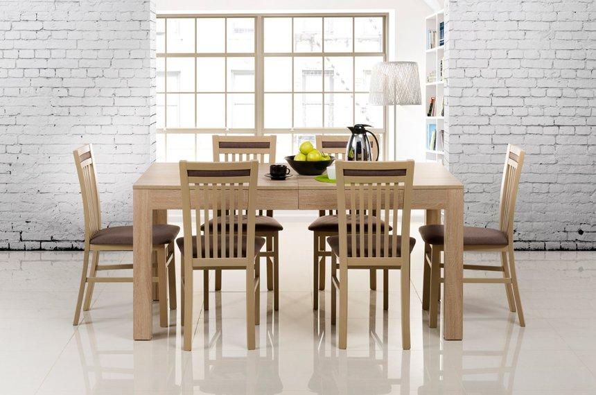 Stół rozkładany w salonie dąb sonoma - aranżacja