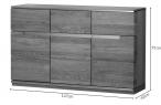 Trzydrzwiowa komoda z szufladami 147 cm Torino 46 dąb złocisty