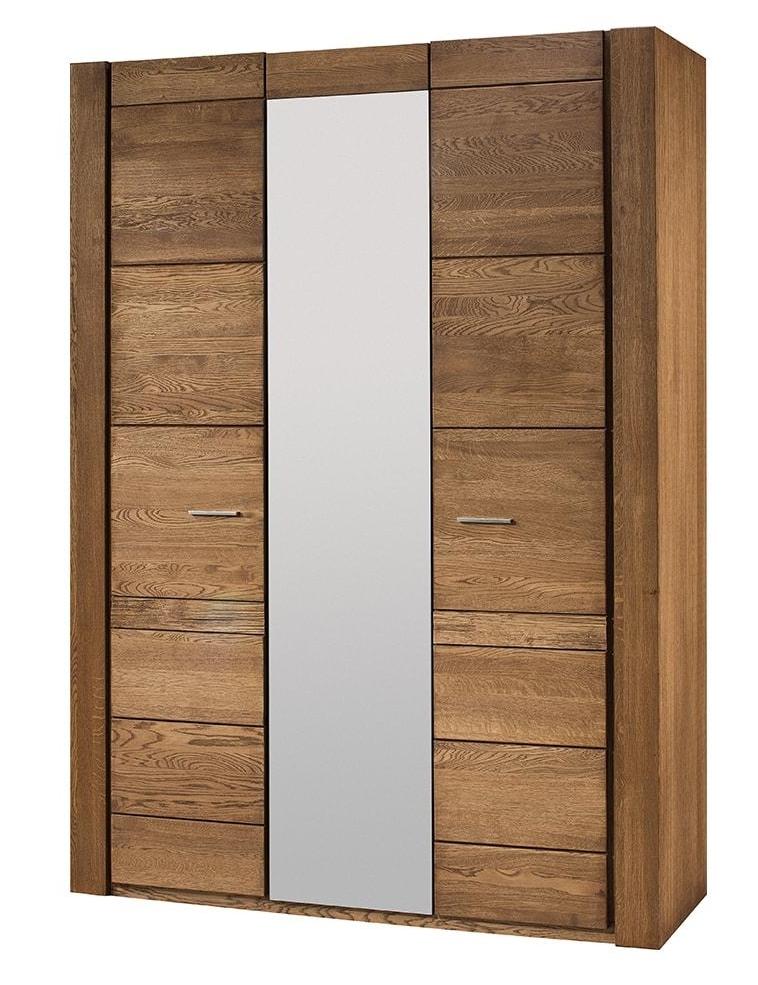 Duża szafa z półkami i drążkiem dębowa - Szynaka Velvet 73