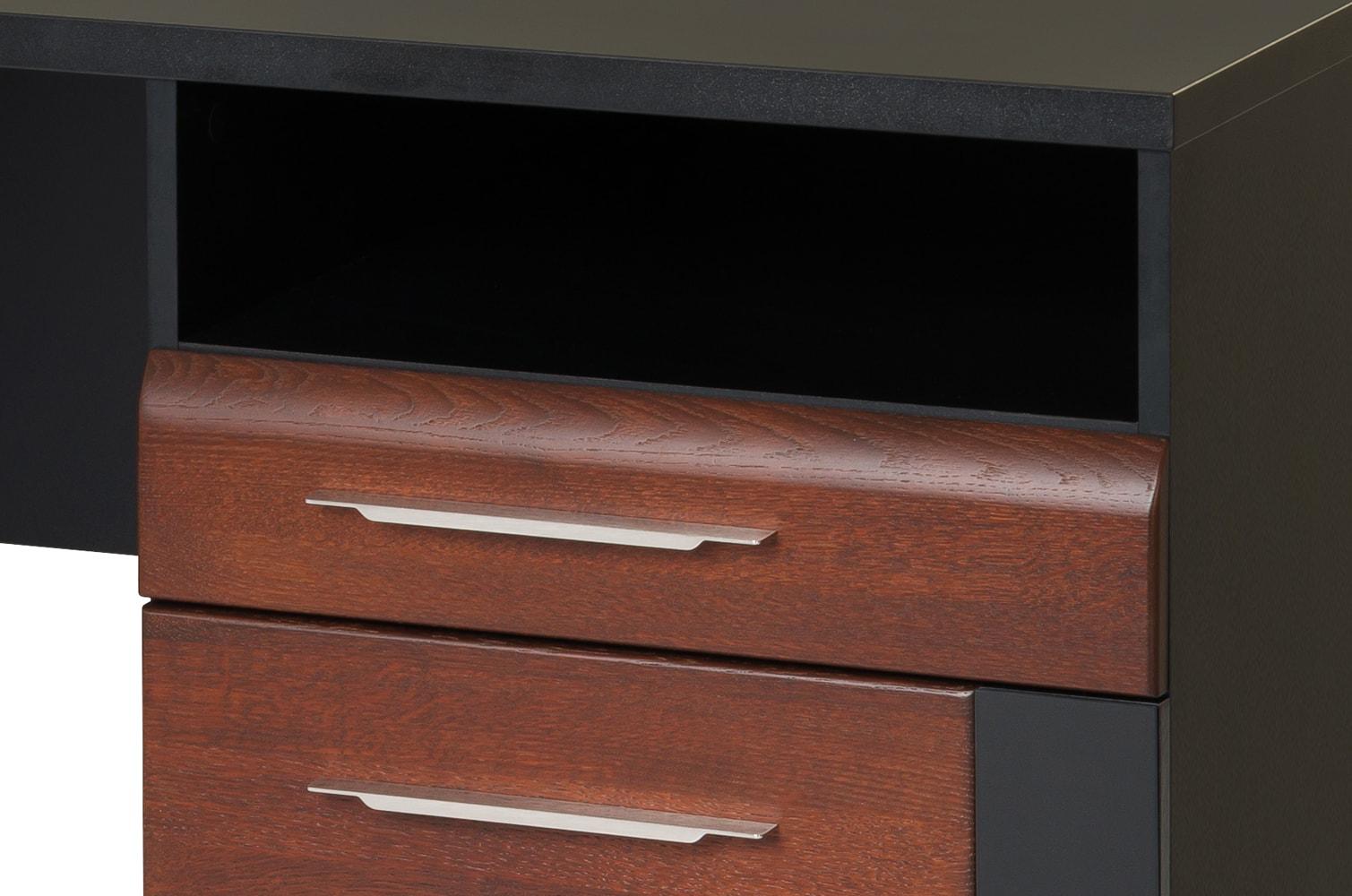 Biurko Vievien czarny mat i dąb