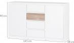 Nowoczesna komoda Wenecja 06 biała 145x38x90