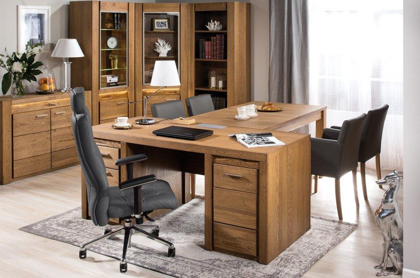Biurko gabinetowe dąb rustical szynaka meble