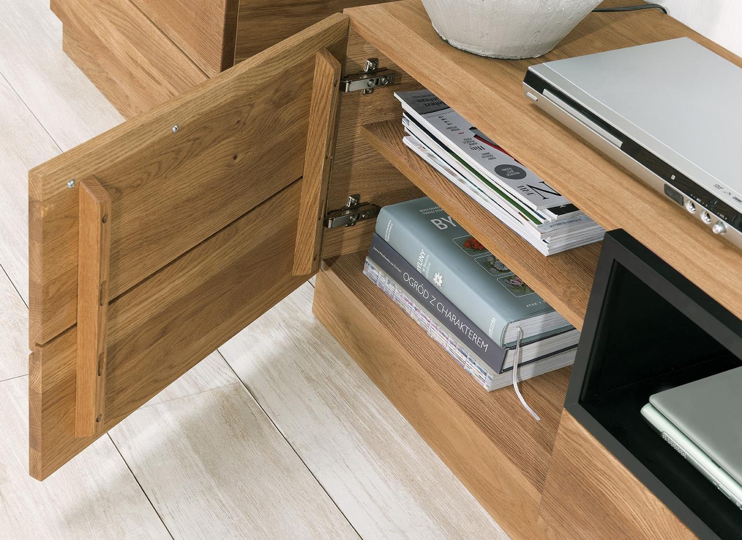 Szafka RTV Mosaic 25 z drewna dębowego