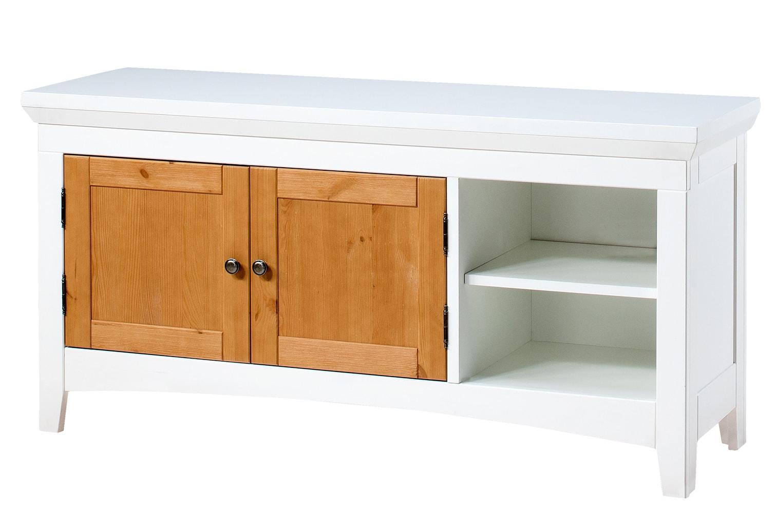 Szafka RTV w stylu rustykalnym biała sosna