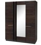 Trzydrzwiowa elegancka szafa 165x60x210 cm Porti 73 dąb czekoladowy