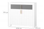Komoda do pokoju młodzieżowego 106x43x99 Picolo 05 biała