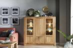 Barek Oslo 48 150x43x138 witryna z litego drewna Dąb złocisty