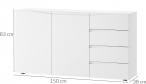 Praktyczna komoda 150x38x83 Lucca 02 biała