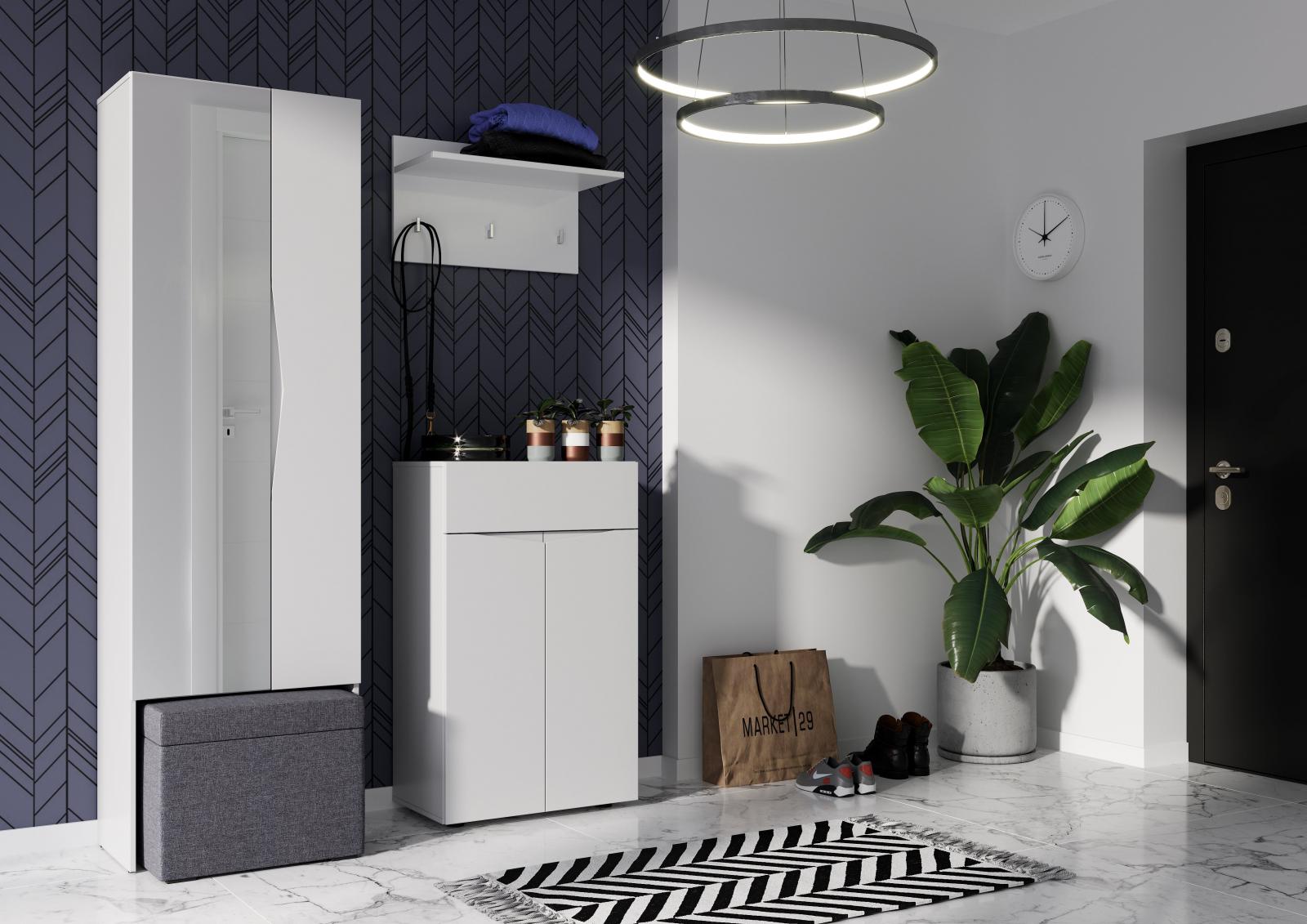 Biała komoda do przedpokoju - aranżacja