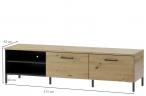Szafka RTV Lucas 25 w stylu loft dąb artisan