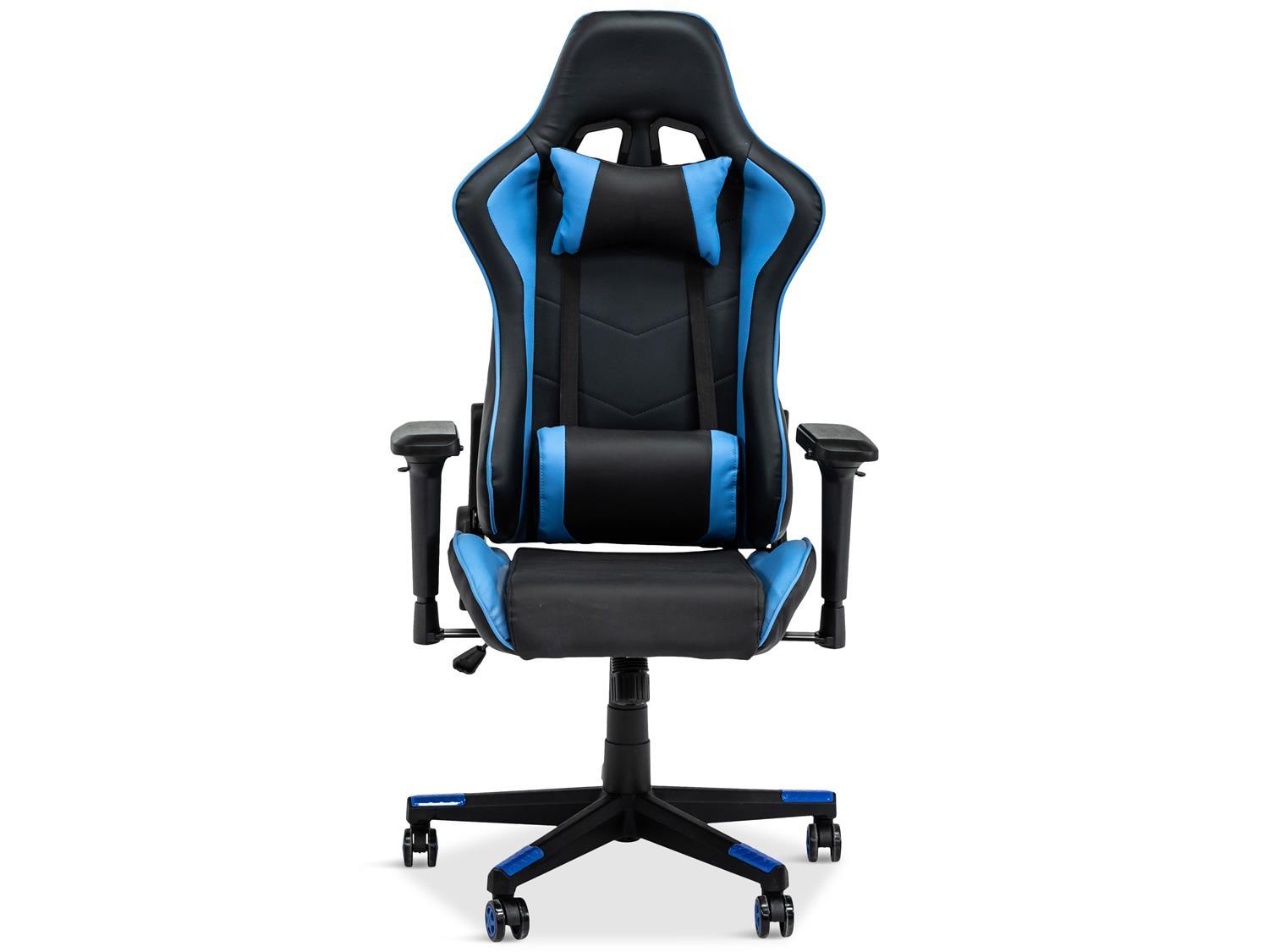Krzesło obrotowe dla gracza czarno-niebieskie Avondale - front