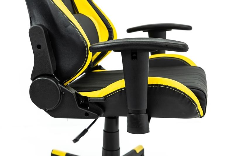 Podłokietniki Czarno-żółtego fotela gamingowego Brenz