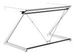 Biurko nowoczesne białe komputerowe 122x76 cm Z-Line chrom MDF