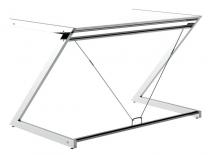 Biurko nowoczesne białe komputerowe 122x76 cm Z-Line chrom MDF
