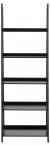 Wally wall unit wood lacquered black, shelf 5 pcs L:63 W:40 H:180 cm