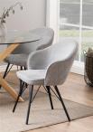 Mitzie dining chair Holly fabric grey 7, back side sewing harlequin, base metal powder coated rough, matt black