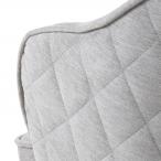 Mitzie dining chair Holly fabric grey 7, back side sewing harlequin, base metal powder coated rough, matt black