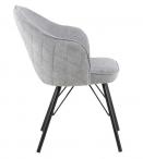 Mitzie dining chair Holly fabric grey 7, back side sewing harlequin, base metal powder coated rough, matt black