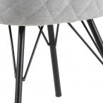 Mitzie dining chair Holly fabric grey 7, back side sewing harlequin, base metal powder coated rough, matt black