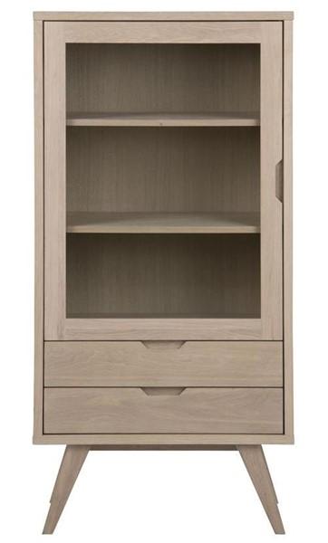 Drewniana witryna a-lina z szufladami