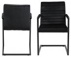 Michelle swing chair Preston fabric anthracite 96, arm rest, base metal powder coated rough, matt black, box/ 2 pcs