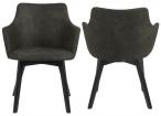Bella carver Preston fabric olive green 38, back side sewing harlequin, base oak, black painted, box/ 2 pcs