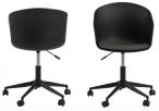 MOON Desk chair w/black PP + SPY 20 Grey fabric cushion Steel, black powder coated base (1pcs./ctn.)