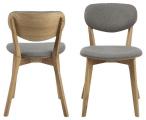 Minsk dining chair Granada fabric light grey 06, legs oak, oil, box/ 2 pcs