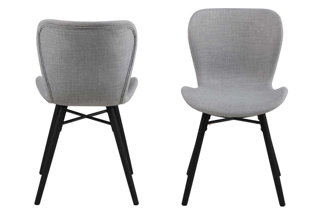 jasnoszare skandynawskie krzesło Batilda Actona na czarnych nogach