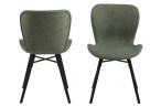 Batilda -A1 dining chair Rio fabric green 140, metal cross black painted, base rubber wood, black painted, box/ 2 pcs