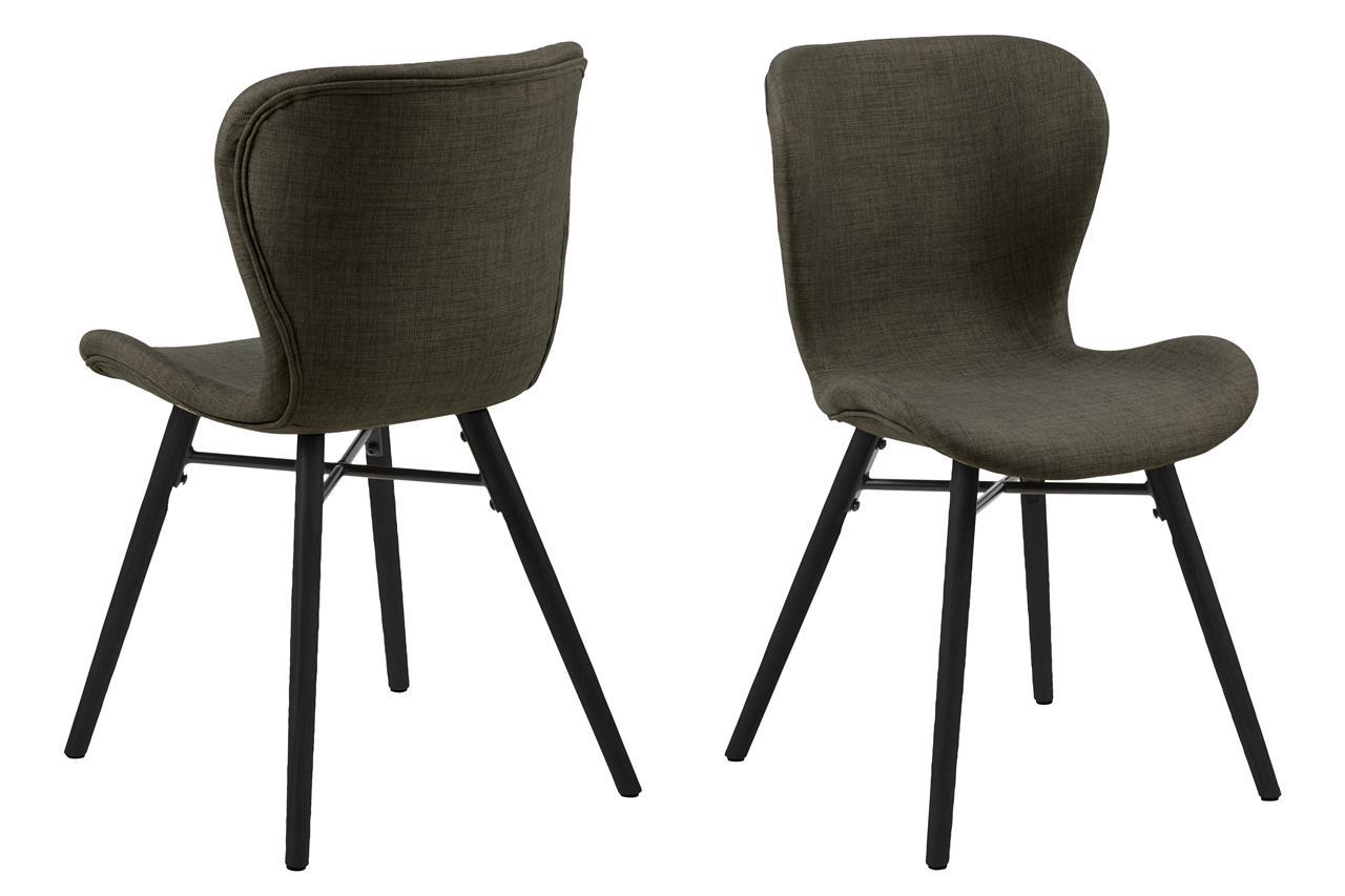 krzesło ciemnozielone z czarnymi nogami Batilda