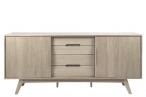 Marte sideboard solid wood/veneer oak white pigmented oil, doors 2 pcs, drawers 4 pcs L:180 W:44 H:84 cm