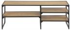 Seaford TV-table, 3 shelves paper wild oak, 3, base metal powder coated rough, matt black,5, asymmetric L:120 W:33 H:46 cm