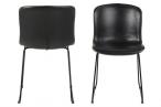 STORY 40 Chair w/vintage black PU 247 seat Steel legs, MP001 black (2pcs/ctn.) w/zig zag sewing