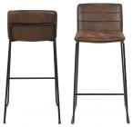 Kitos barstool Holland fabric brown 1, straight sewing, foot rest, base metal black, box/ 2 pcs