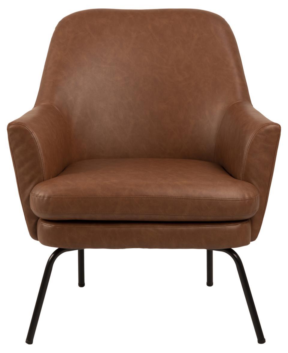 brązowy skórzany fotel do czytania Actona Chisa