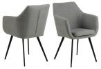 Nora carver Corsica fabric light grey 40, base metal, square matt black