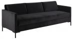 Sofa Leknes elegnacka czarna kanapa welurowa